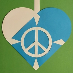 Hjerte med fredssymbol / Heart with peace symbol