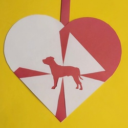 Flettet hjerte med Staffordshire Bull Terrier